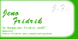 jeno fridrik business card